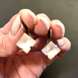 Sabika frosted white drop earrings